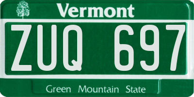 VT license plate ZUQ697
