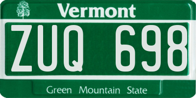 VT license plate ZUQ698