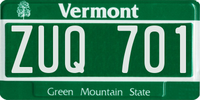 VT license plate ZUQ701