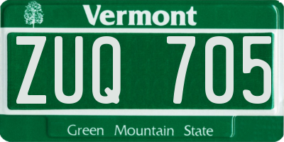 VT license plate ZUQ705