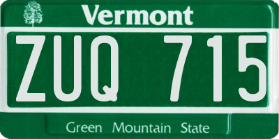 VT license plate ZUQ715