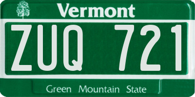 VT license plate ZUQ721
