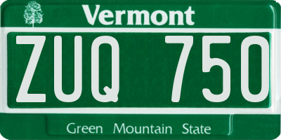 VT license plate ZUQ750