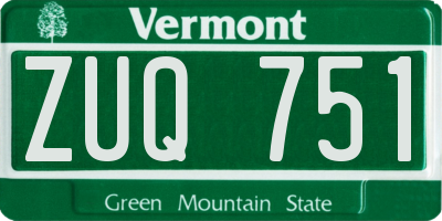 VT license plate ZUQ751