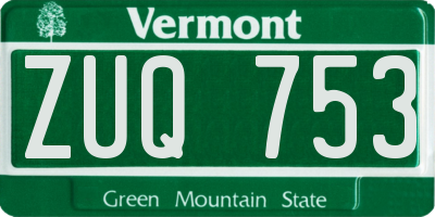 VT license plate ZUQ753
