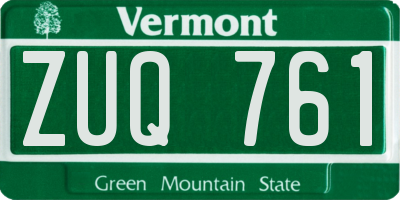 VT license plate ZUQ761