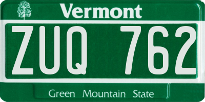 VT license plate ZUQ762