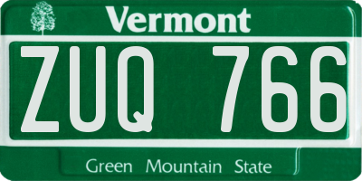 VT license plate ZUQ766