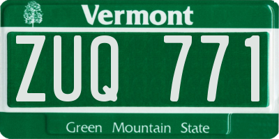 VT license plate ZUQ771