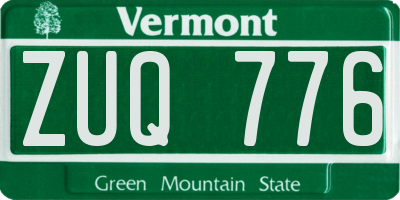 VT license plate ZUQ776