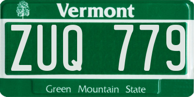 VT license plate ZUQ779
