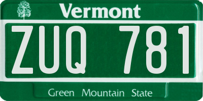 VT license plate ZUQ781