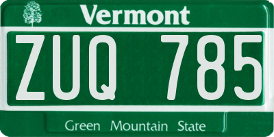 VT license plate ZUQ785