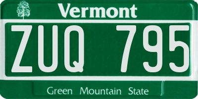 VT license plate ZUQ795