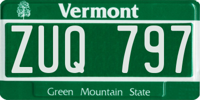 VT license plate ZUQ797