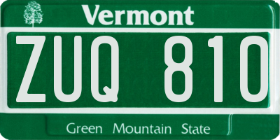 VT license plate ZUQ810