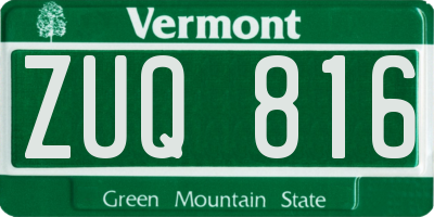 VT license plate ZUQ816