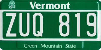 VT license plate ZUQ819