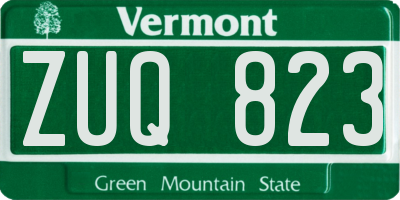 VT license plate ZUQ823
