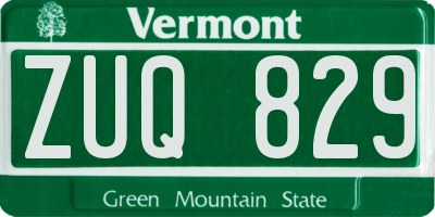 VT license plate ZUQ829