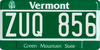 VT license plate ZUQ856