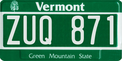 VT license plate ZUQ871