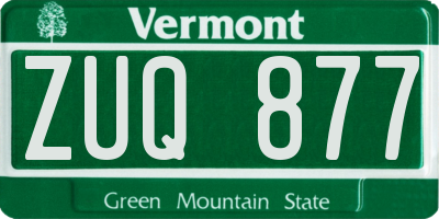 VT license plate ZUQ877