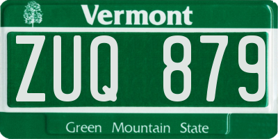 VT license plate ZUQ879