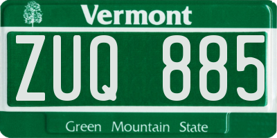 VT license plate ZUQ885