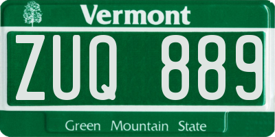 VT license plate ZUQ889