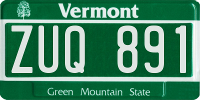 VT license plate ZUQ891