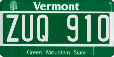 VT license plate ZUQ910