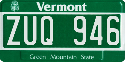 VT license plate ZUQ946