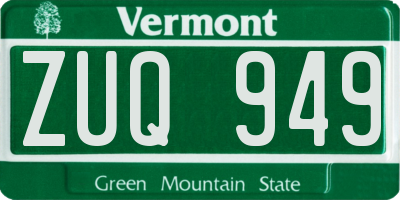 VT license plate ZUQ949