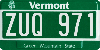 VT license plate ZUQ971