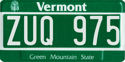 VT license plate ZUQ975