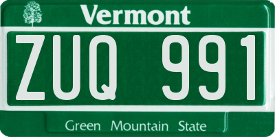 VT license plate ZUQ991