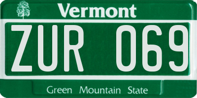VT license plate ZUR069