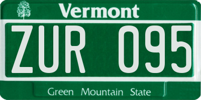 VT license plate ZUR095