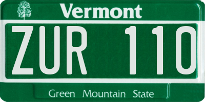 VT license plate ZUR110