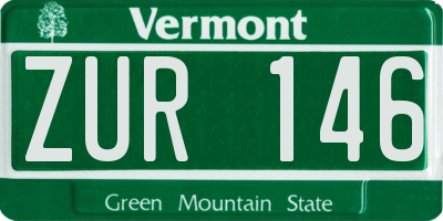 VT license plate ZUR146