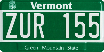 VT license plate ZUR155
