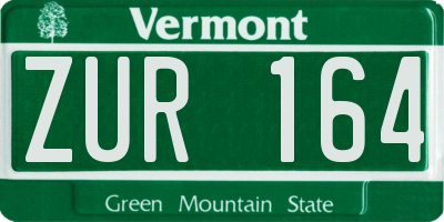 VT license plate ZUR164