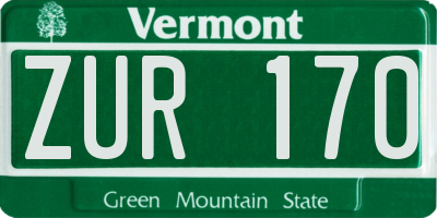 VT license plate ZUR170