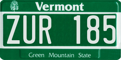 VT license plate ZUR185