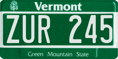 VT license plate ZUR245