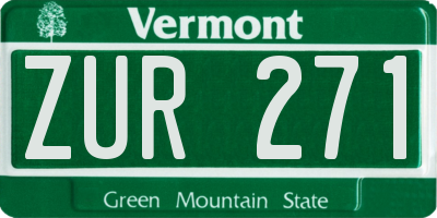 VT license plate ZUR271