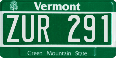 VT license plate ZUR291