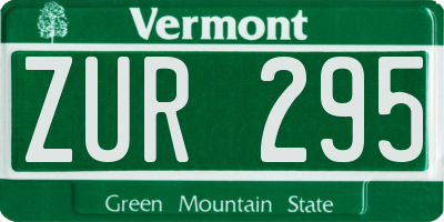 VT license plate ZUR295