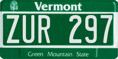 VT license plate ZUR297